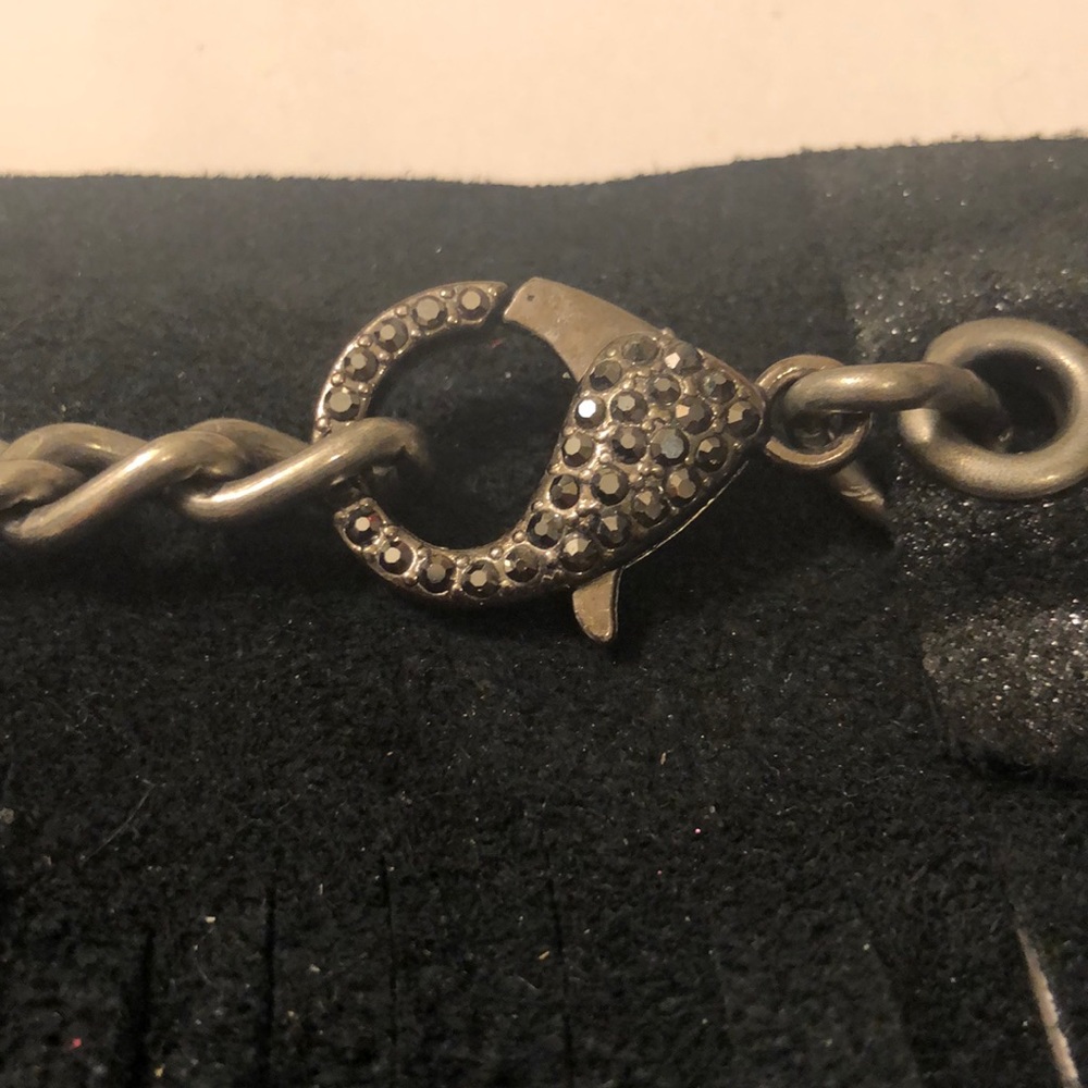 Dark mermaid leather fringe choker - Picture 6 of 10